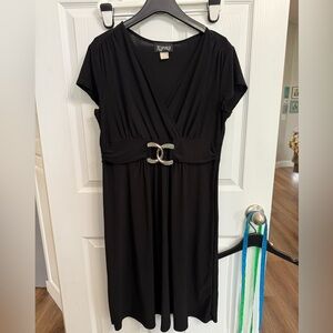 Y2K kupcake brand black fit flare silver accent dress size large no wrinkle Vamp